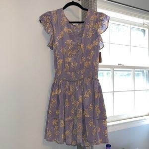 Light Purple dress with yellow pattern